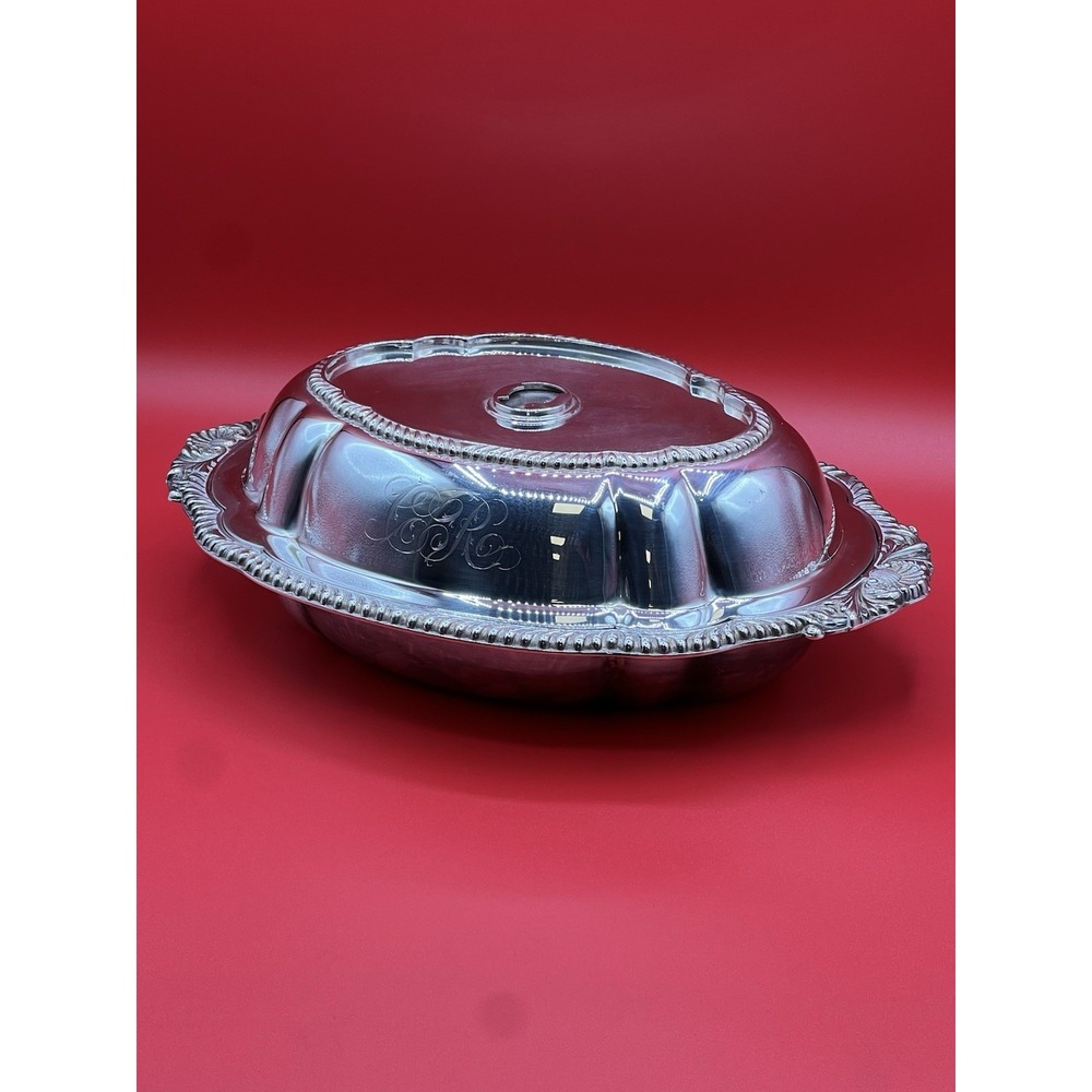 Gorham Co Antique 1891 Silver Soldered Covered Vegetable Dish 01000 Silver Tray